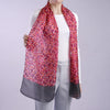 Tiffany | Silk Chiffon Neck Scarf - Raspberry Pink & Grey Raindrops