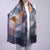 Aria | Silk Charmeuse Scarf - Grey, Peach & Gold Block Pinstripe