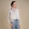 Talia | Linen Scarf with Tassels - Pink and White