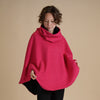 Vibrant Colour Funnel Neck Cape | Georgia Boiled Wool Fully Lined Poncho