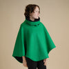 Vibrant Colour Funnel Neck Cape | Georgia Boiled Wool Fully Lined Poncho