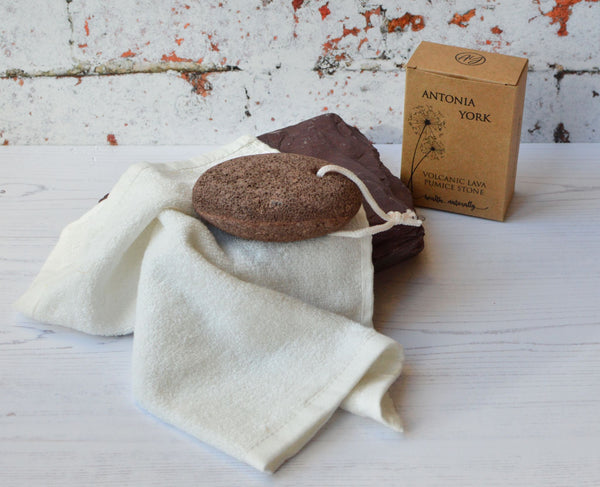 Pumice Stone and Bamboo Cloth Natural Pedicure Set