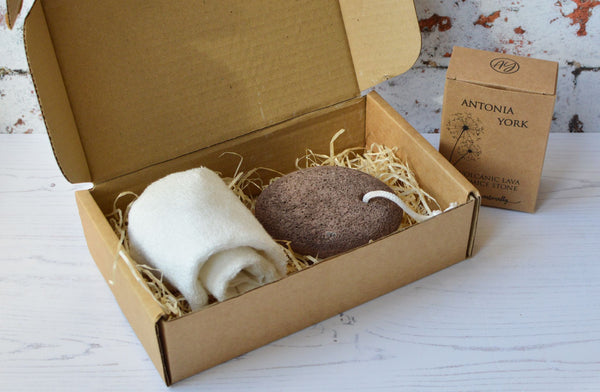 Pumice Stone and Bamboo Cloth Natural Pedicure Set