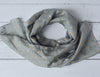 Tiffany | Silk Neck Scarf - Grey & Gold Foil Polka Dot
