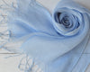 Talia | Linen Scarf with Tassels - Sky Blue