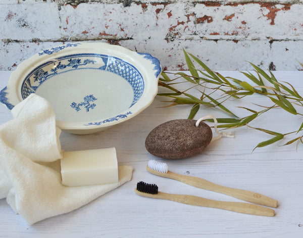 Rio Self Care Spa Gift Box Eco Friendly Bamboo Face Cloth and Toothbrushes Pumice Stone Vegan Soap