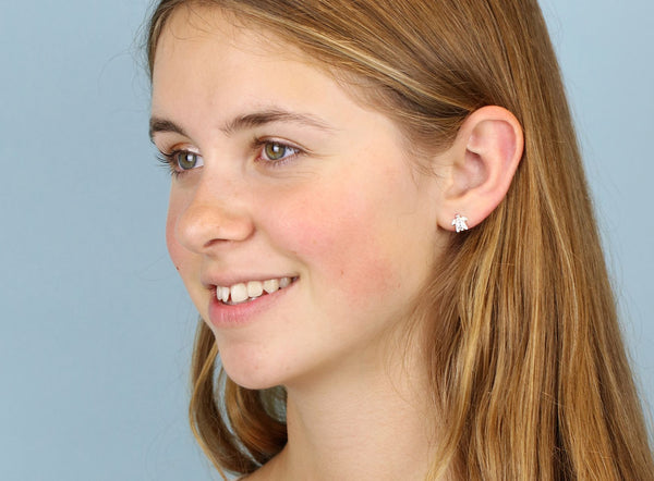Turtle Earrings Very Small Dainty Sterling Silver Sea Turtle Studs