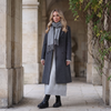 Grey Pashmina | Drew Medium Dark Grey Super Soft Large Special Occasion Wrap with Tassels