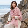 Dusky Pink Pashmina Drew Super Soft Large Special Occasion Wrap with Tassels
