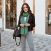 Striped Scarf | Clara Mint & Forest Green Large Soft Light Weight Scarf or Sarong