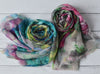 Abstract Floral Scarf | Clara Brush Stroke Watercolour Blue Green Turquoise Wrap