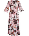 Amelia | Soft Jersey Maxi Dress in Peach Copper Print