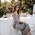 Sophia Silver Grey Organza and Crepe Silk Viscose Tasselled Special Occasion Wrap