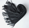 Black Pashmina | Drew Super Soft Large Special Occasion Wrap with Tassels