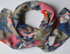 Leaf Scarf | Hannah Large Soft Light Weight Gauzy Wrap Recycled Polyester Blue Sage Pink