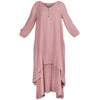 Dusky Pink Layered Dress | Chelsea Loose Fitting Dress with Front Button Detail