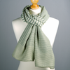 Striped Scarf | Clara Sage Green and Cream Large Soft Light Weight Scarf or Sarong