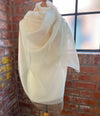 Organza Wrap in Cream Silk Crepe & Gold Organza Sophia Tasselled Special Occasion Scarf