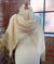 Organza Wrap in Cream Silk Crepe & Gold Organza Sophia Tasselled Special Occasion Scarf