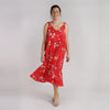 Red Floral Sundress | Natalia Softly Gathered Strappy Dress