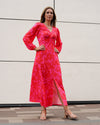 Wanda | Soft Jersey maxi Dress in a Red Pink Floral Print