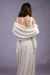 Cream Pashmina | Drew Super Soft Large Special Occasion Wrap with Tassels