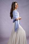 Powder Blue Pashmina | Drew Light Blue Super Soft Large Special Occasion Wrap with Tassels