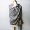 Grey Pashmina | Drew Medium Dark Grey Super Soft Large Special Occasion Wrap with Tassels