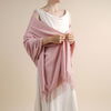 Dusky Pink Pashmina Drew Super Soft Large Special Occasion Wrap with Tassels