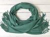 Teal Green Pashmina | Drew Super Soft Large Special Occasion Wrap with Tassels