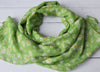 Apple Green Scarf | Hannah Daisy Print Scarf made from Recycled Yarn