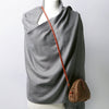 Grey Pashmina | Drew Medium Dark Grey Super Soft Large Special Occasion Wrap with Tassels