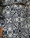 Black & Cream A-Line Skirt | Riley Elasticated Waist Geometric Print Soft Jersey Skirt
