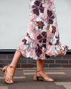 Peach Cream Copper Print Dress | Amelia Floral Soft Jersey Maxi Dress