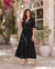 Black Wrap Dress | Molly Semi-Sheer Viscose Dobby Dress