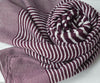 Striped Scarf | Clara Mulberry Purple and White Large Soft Light Weight Scarf or Sarong