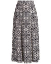 Black & Cream A-Line Skirt | Riley Elasticated Waist Geometric Print Soft Jersey Skirt