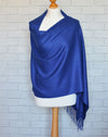 Royal Blue Pashmina | Drew Super Soft Large Special Occasion Wrap with Tassels