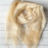 Organza Wrap in Cream Silk Crepe & Gold Organza Sophia Tasselled Special Occasion Scarf