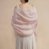 Sophia Powder Pink Scarf 2 Layer Organza and Crepe Silk/Viscose Tasselled Bridal Bridesmaid Special Occasion Wrap