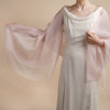 Sophia Powder Pink Scarf 2 Layer Organza and Crepe Silk/Viscose Tasselled Bridal Bridesmaid Special Occasion Wrap