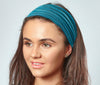 Teal Blue Striped Headband | Ziggy Nepalese Cotton Bandana