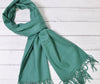 Teal Green Pashmina | Drew Super Soft Large Special Occasion Wrap with Tassels