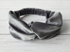 Silver Grey Velour Velvet Headband | Tess Twisted Knot Elasticated Bandana