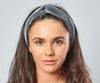 Silver Grey Velour Velvet Headband | Tess Twisted Knot Elasticated Bandana