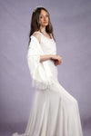 White Pashmina | Drew Super Soft Large Special Occasion Wrap with Tassels