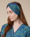 Turquoise & Blue Headband | Abi Silky Paisley Twisted Knot Hairband