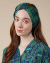 Jade & Blue Headband | Abi Silky Paisley Twisted Knot Hairband