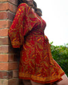 Red & Marigold Kimono | Emily Lightweight Silky Paisley Robe