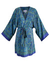 Turquoise & Blue Kimono | Emily Lightweight Silky Paisley Robe